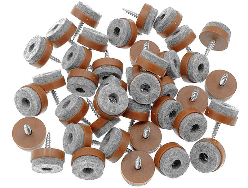 ALIMITOPIA 40pcs Screw-on Furniture Felt Pad Chair Glide Slider Hardwood Floor Protector for Wooden Leg Feet of Chair Table Furniture(Î¦28mm or 1.1";Brown) - Image 1